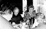 (Bild: 11) Julfest fr gammal personal. Stig Helmers, Maj Pettersson, Rolf Sundn vid matbordet.