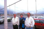 (Bild: 48) Finska linjen i Ungern 1993-04. Usko Paldanius, Reino Nyknen och Heikki Lahti i Budapest. 